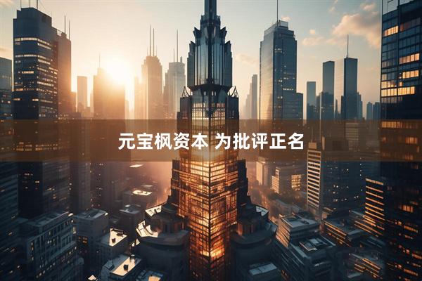 元宝枫资本 为批评正名