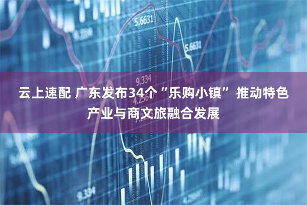 云上速配 广东发布34个“乐购小镇” 推动特色产业与商文旅融合发展